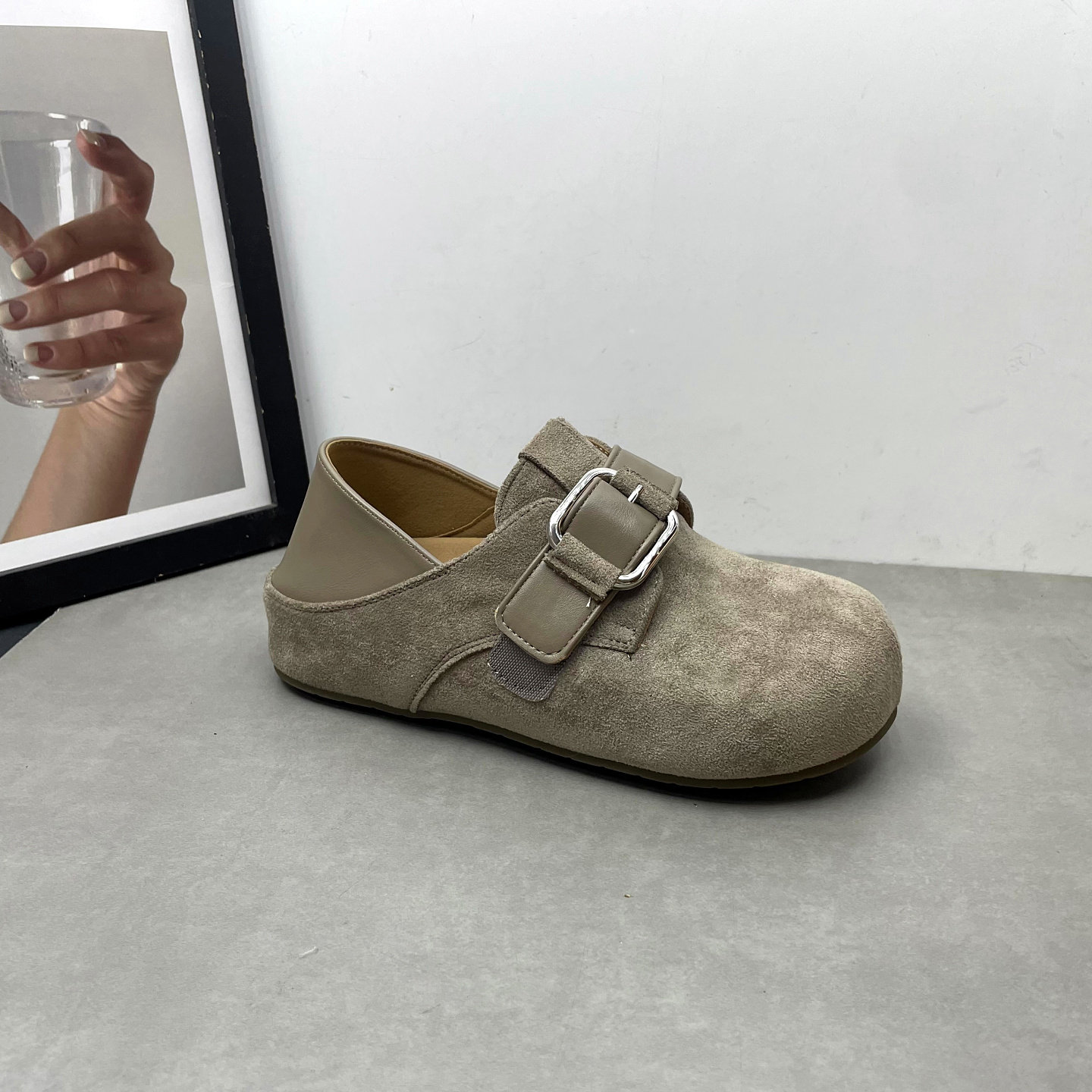 2026春季新款勃肯鞋圆头深口一脚蹬英伦风复古增高厚底休闲女单鞋,淘宝优惠券,粉丝福利购,淘宝优惠卷