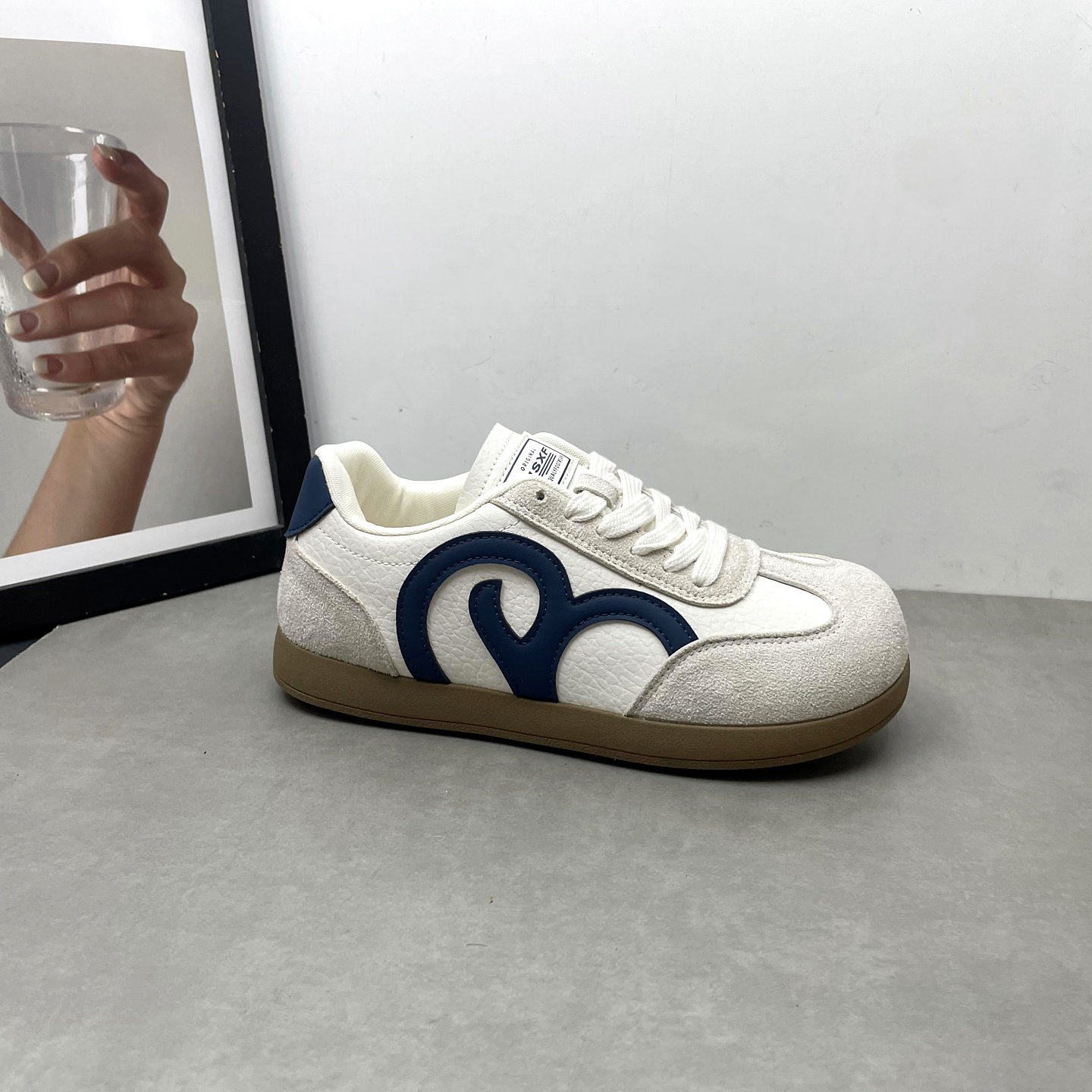 2026春季新款德训鞋圆头深口系带平底防滑软底小白鞋韩版女士单鞋,淘宝优惠券,粉丝福利购,淘宝优惠卷