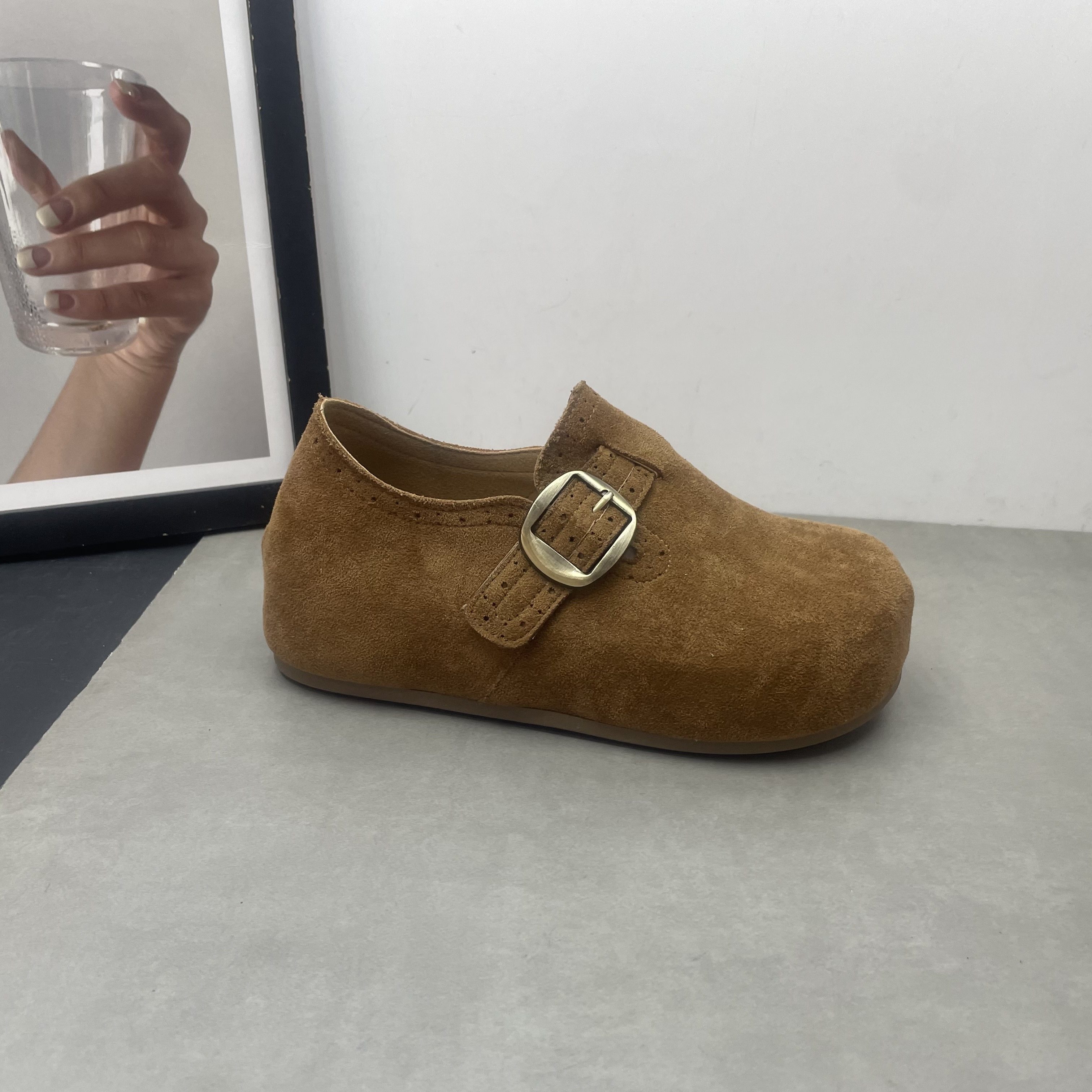 2026春季新款复古风搭扣圆头深口单鞋休闲平底百搭舒适女鞋勃肯鞋,淘宝优惠券,粉丝福利购,淘宝优惠卷