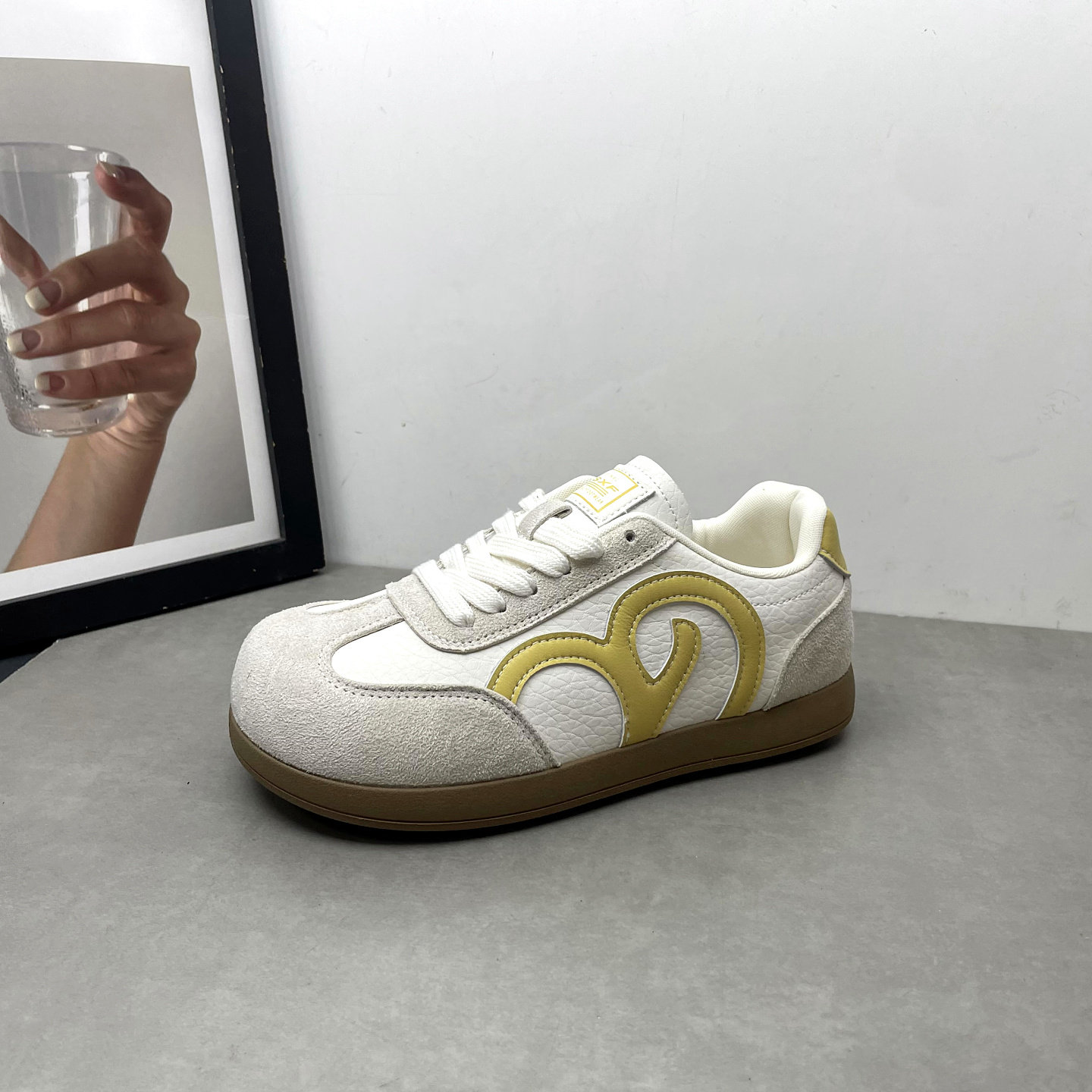 2026春季新款德训鞋圆头深口系带平底防滑软底小白鞋韩版女士单鞋,淘宝优惠券,粉丝福利购,淘宝优惠卷