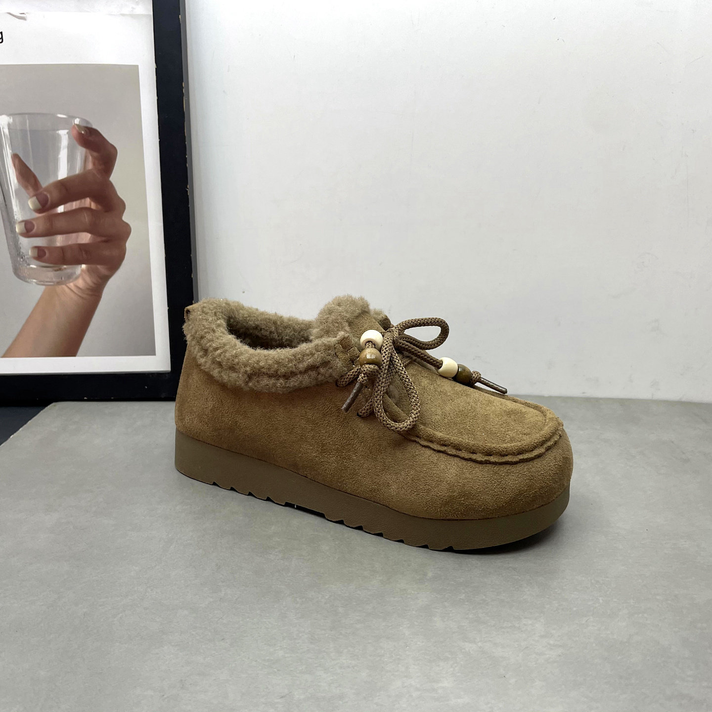 2025冬季新款女鞋圆头深口系带英伦风复古勃肯鞋加绒保暖女士棉鞋,淘宝优惠券,粉丝福利购,淘宝优惠卷