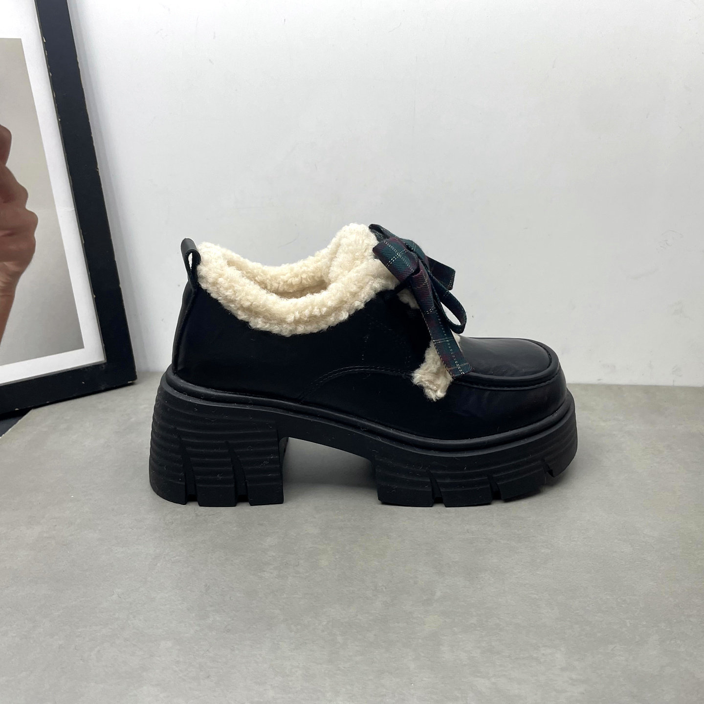 2025冬季新款深口英伦风复古乐福鞋蝴蝶结甜美加绒保暖女士棉鞋,淘宝优惠券,粉丝福利购,淘宝优惠卷