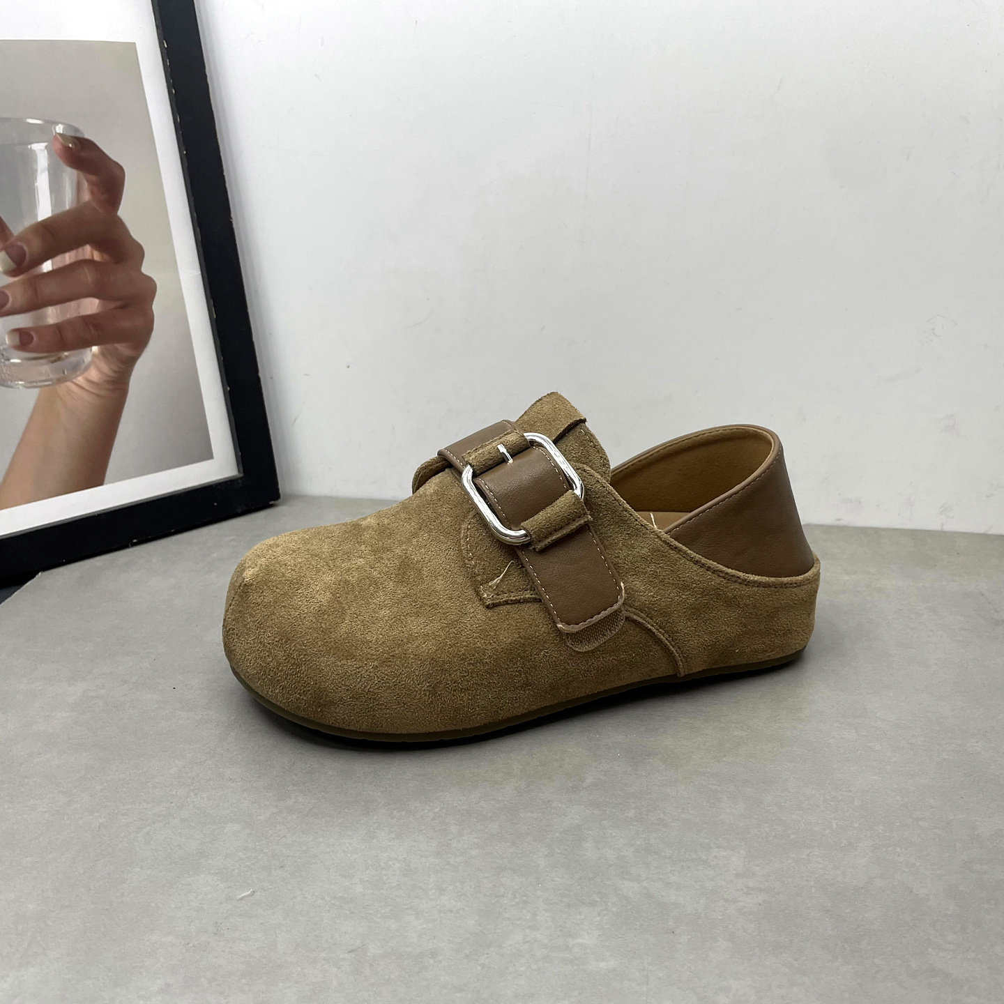 2026春季新款勃肯鞋圆头深口一脚蹬英伦风复古增高厚底休闲女单鞋,淘宝优惠券,粉丝福利购,淘宝优惠卷