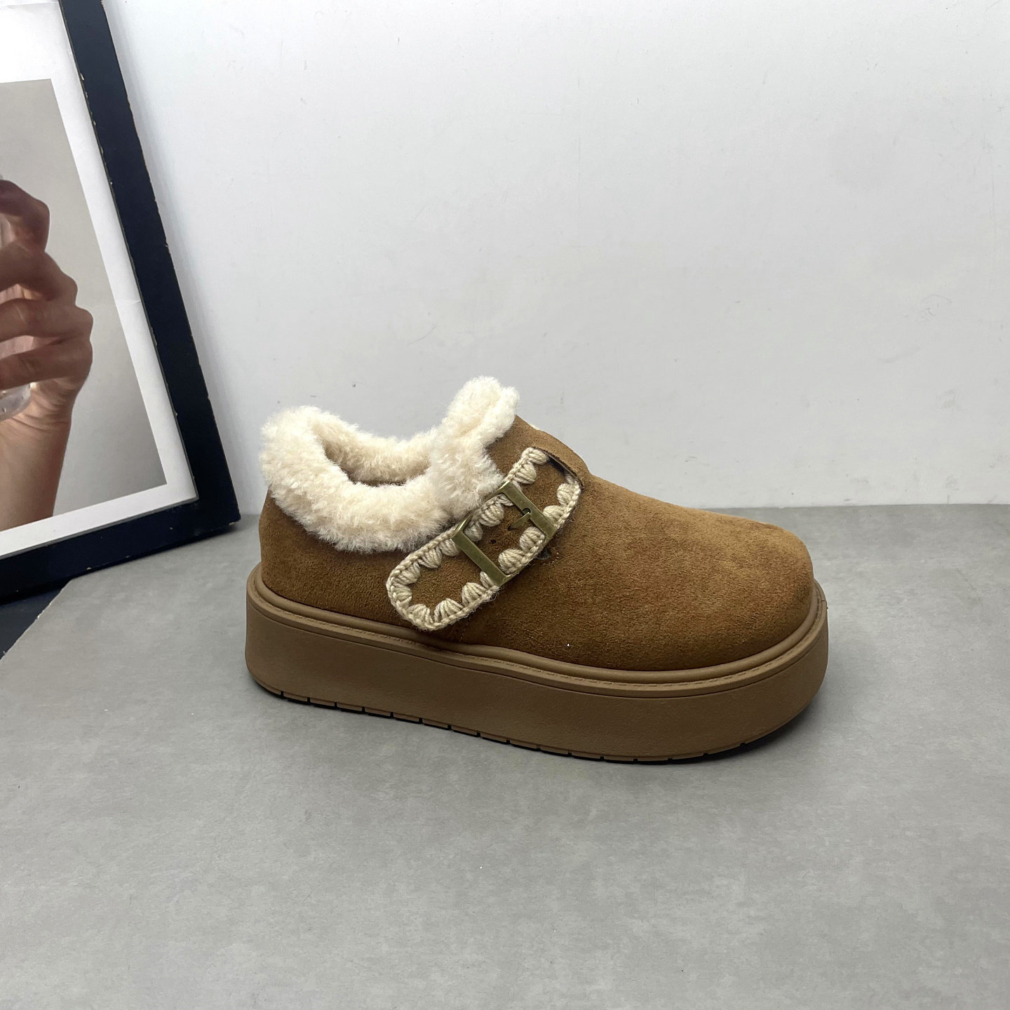 2025冬季新款加绒勃肯鞋女保暖雪地靴魔术贴厚底增高女士毛口棉鞋,淘宝优惠券,粉丝福利购,淘宝优惠卷