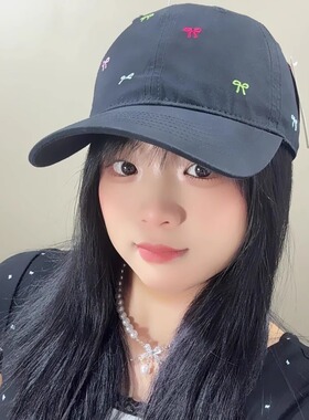2025彩色蝴蝶结棒球帽宽帽檐大脸