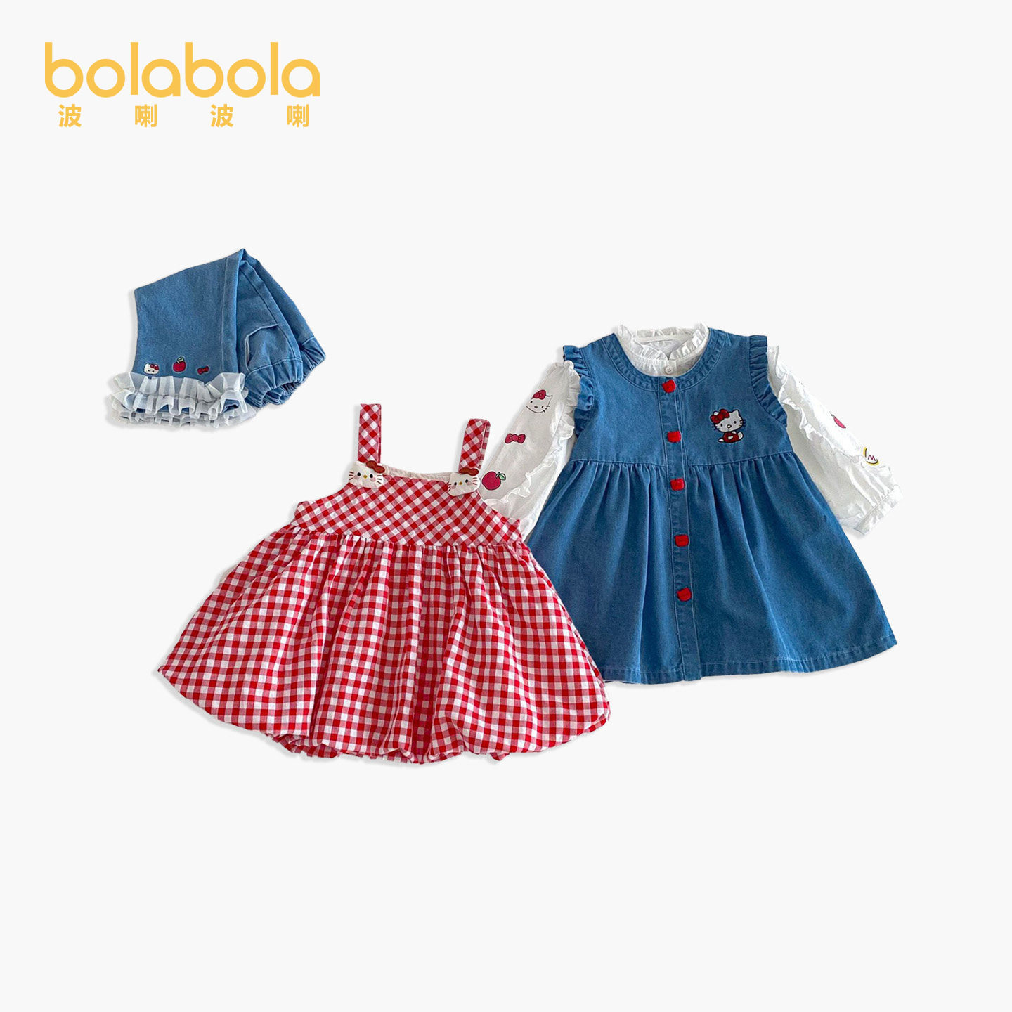 女童格子花苞裙2026新款春季宝宝韩版吊带裙儿童卡通猫咪连衣裙潮,淘宝优惠券,粉丝福利购,淘宝优惠卷