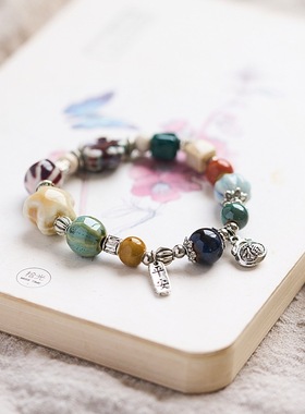 景德镇陶瓷手串国风礼物手工编织一缕瓷集小清新女生百搭新中式