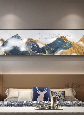 新中式风轻奢沙发背景墙晶瓷画