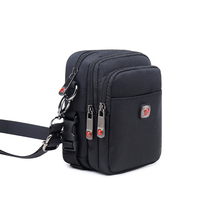 Swiss Army Knife Single Shoulder Bag Wearing Leather Strap Pocket Mens Cell Phone Bag Large Capacity Multifunction Men Mini-Pocket Bag