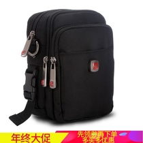 Swiss Army Knife Mens Outdoor Purse Multifunction Single Shoulder Bag Canvas Slanted Satchel Bag Mobile Phone Pocket Oxford Buns Bag