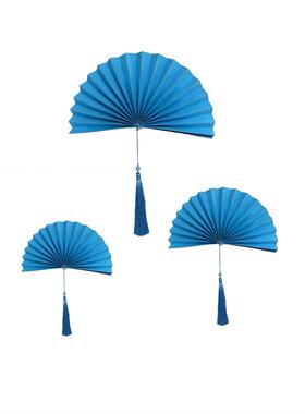 墙面纸扇花装饰流苏挂贴结