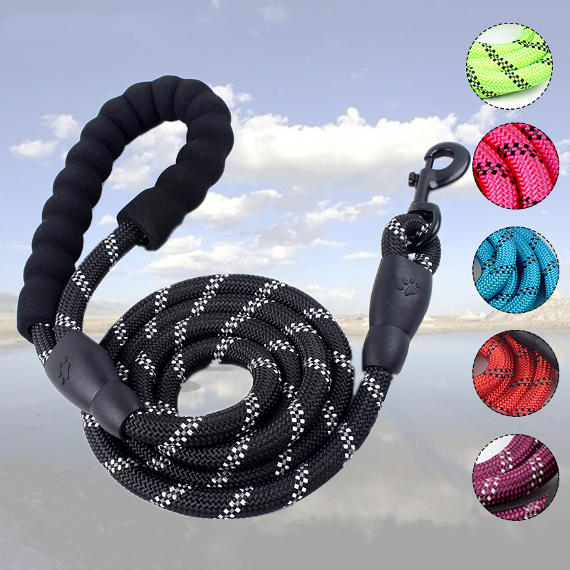 Hot Dog Leash Reflective Nylon Leashes Medium Large Puppy Du - 图0