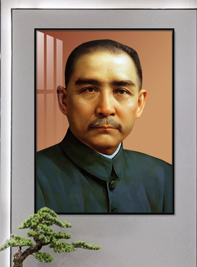 国父孙中山先生像挂画农村中堂画办公室书房墙壁画天下为公装饰画