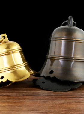 佛具 铜纯铜风铃铜铃铛风水风叶铜钟寺庙烤黑金黄仿古 铜云板铜钟