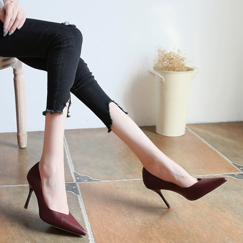 Универсальные туфли, рабочая обувь на высоком каблуке с заостренным носом, 2020