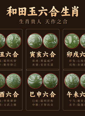 朱砂手串和田玉无事牌六合生肖