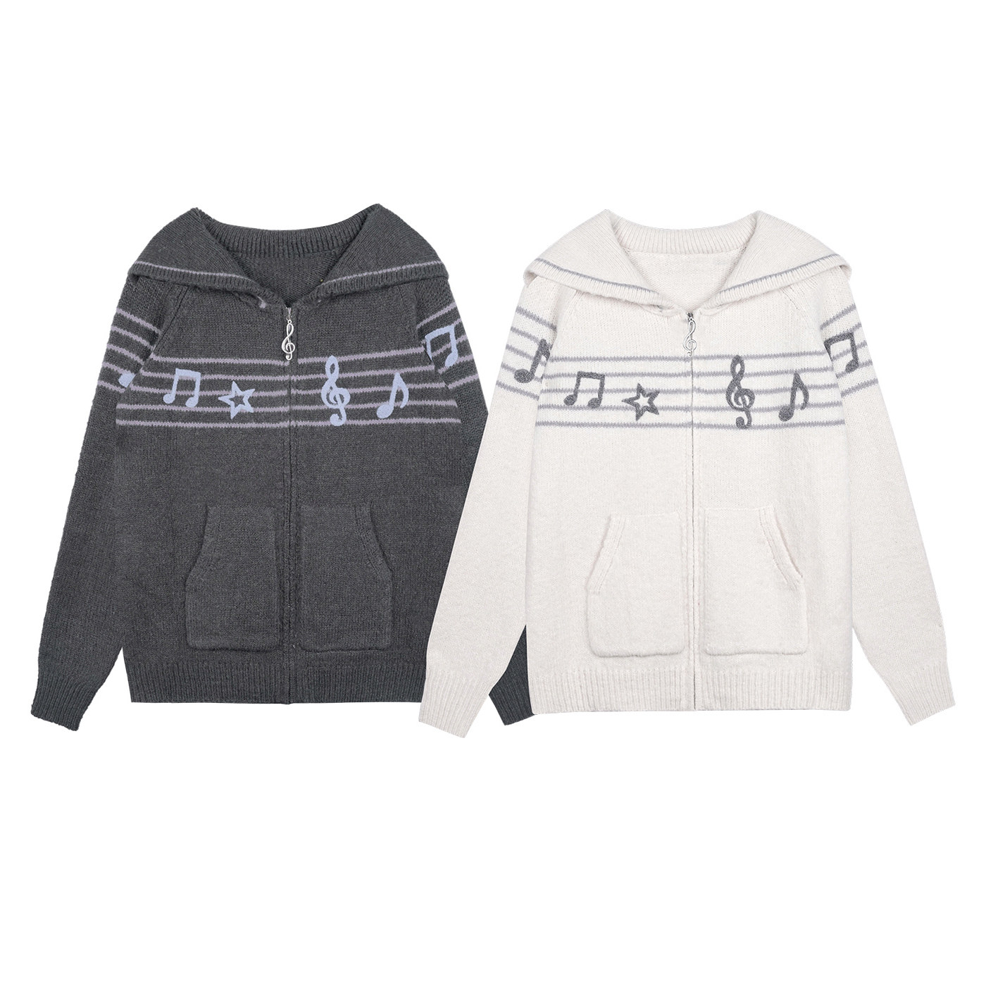 SagiDolls少女斗志 甜酷翻领毛衣女款2025新款外套保暖百搭针织衫,淘宝优惠券,粉丝福利购,淘宝优惠卷