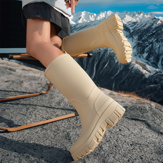 Modische Regenschuhe Neue Erwachsene Gummischuhe Damen Medium Tube