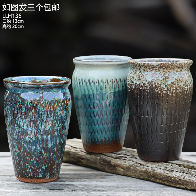 网红多肉植物悬崖老桩大花盆家用复古创意阳台户外透气陶瓷盆特价,淘宝优惠券,粉丝福利购,淘宝优惠卷