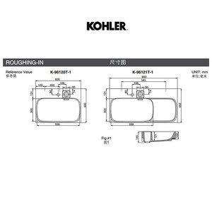 科勒挂墙台上盆桌上盆简约洗手盆博纳一体化台盆陶瓷洗脸盆96120T