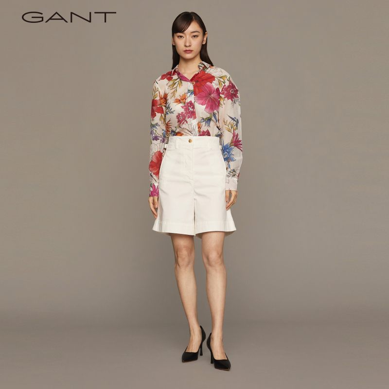 GANT甘特春夏女士气质优雅复古花卉印花丝