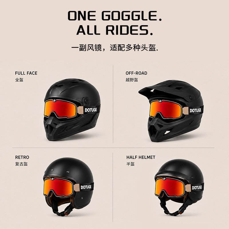 K noGear motorcycle goggles for day and night use