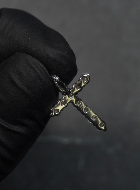 LFL欧美嘻哈饰品 S925纯银莫桑钻马思维同款小十字架短带锁骨链