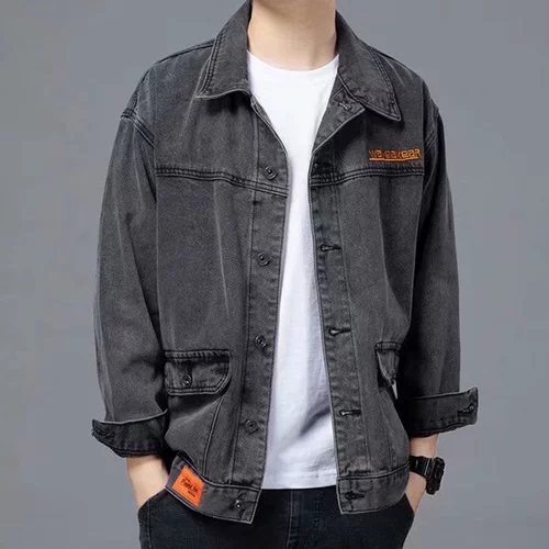 Джинсовая осенняя трендовая дорожная куртка для отдыха, в корейском стиле, большой размер, оверсайз