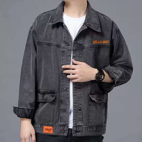 Джинсовая мужская демисезонная японская трендовая универсальная ретро куртка для отдыха, оверсайз