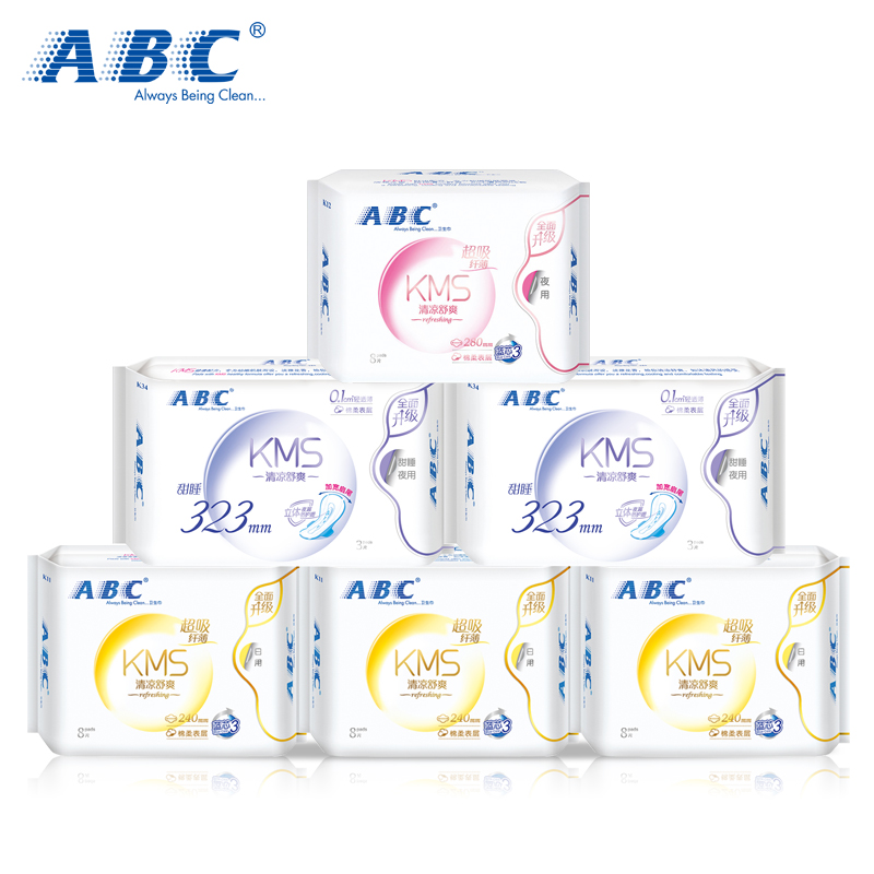 ABC衛生巾 纖薄棉柔 KMS健康配方 清涼舒爽透氣套裝 日夜6包組合