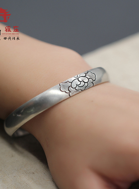 大理寸四银庄银手镯足银手工简约