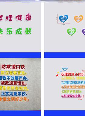 打开无纺布墙贴班级心理健康黑板报装饰墙贴教育立体材料环创毛毡