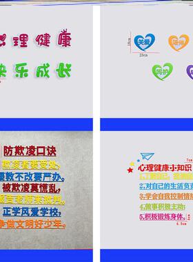 主题墙中小学中小学校心理健康文化墙贴毛毡幼儿园向阳材料打开
