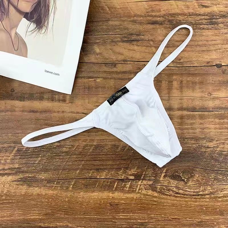 男士丁字内裤性感时尚纯色型男T型裤低腰U凸显大冰丝薄款细带速干,淘宝优惠券,粉丝福利购,淘宝优惠卷