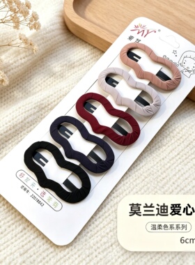 爱心布艺发夹绕布发卡简约碎发夹