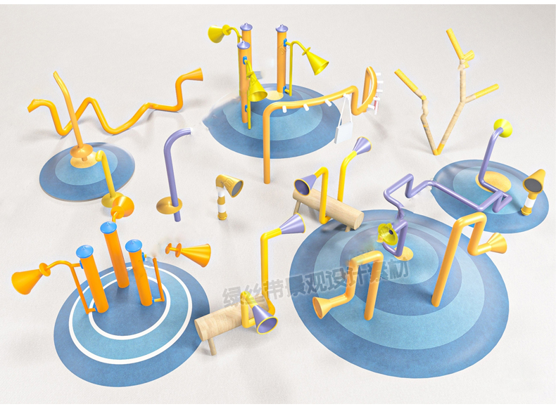公园儿童游乐场乐园趣味玩娱乐设施管道传声筒草图大师su模型素材 - 图0