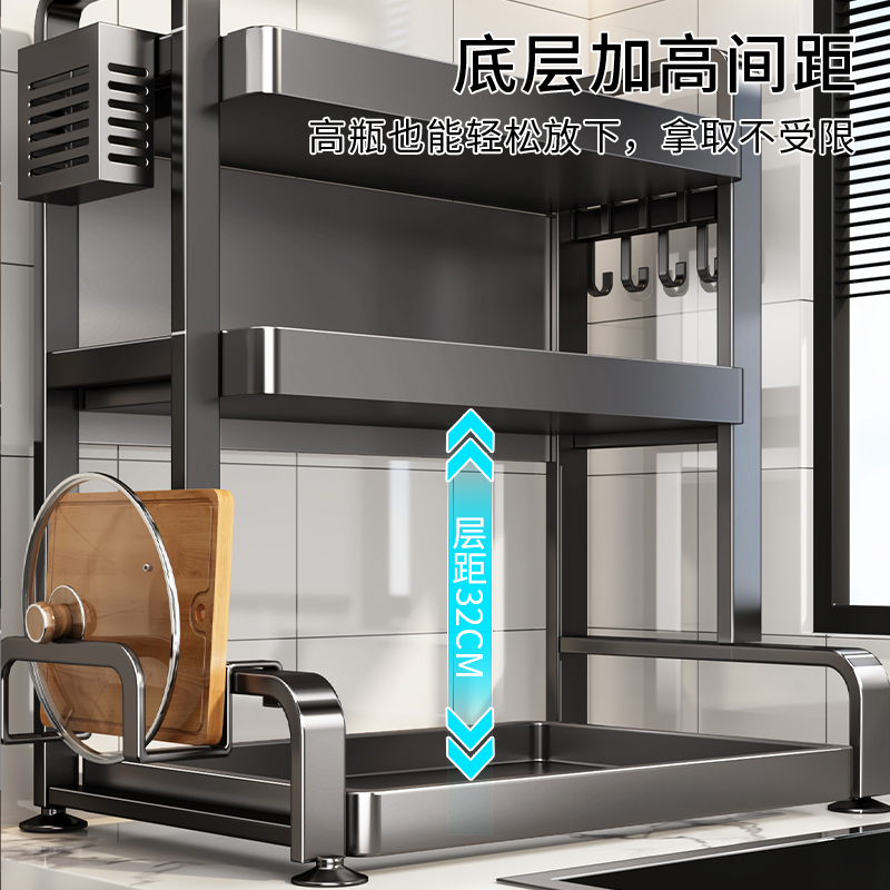 日本进口MUJIE不锈钢厨房调料品置物架台面多功能瓶罐筷子收纳盒 - 图2