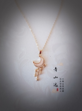 甜美风保色铜18k金锁骨链