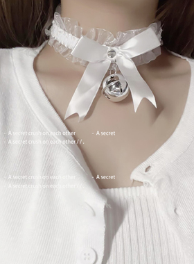 CHOKER蕾丝小铃铛配饰软妹项链