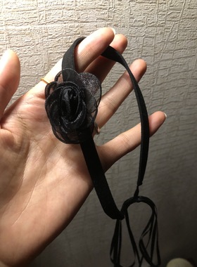 日韩风超仙女黑色山茶花