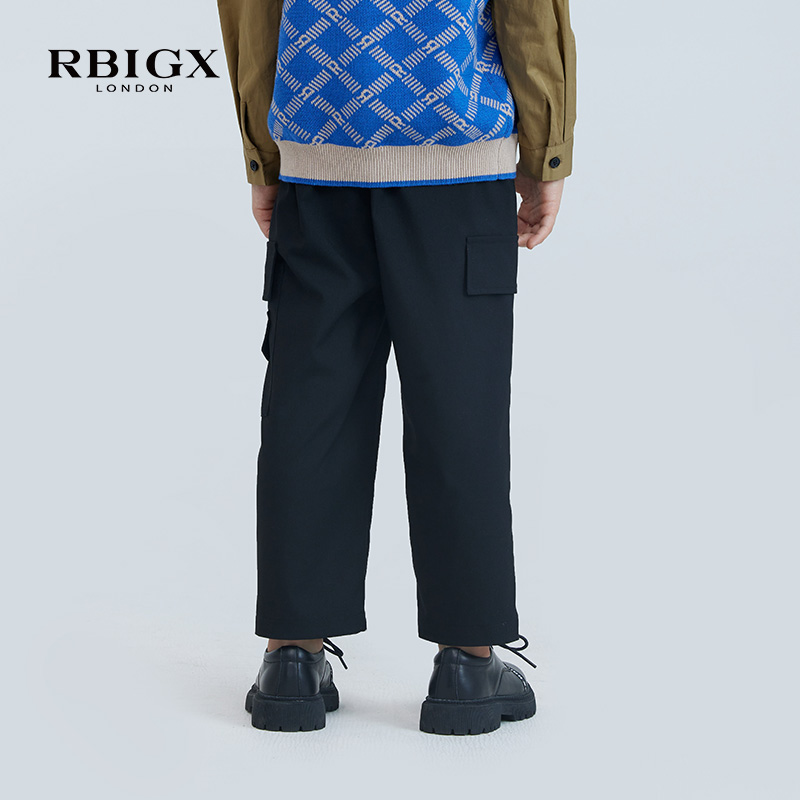 【清仓】RBIGX瑞比克童装秋季新款宽松工装阔腿裤男童潮流休闲裤 - 图0