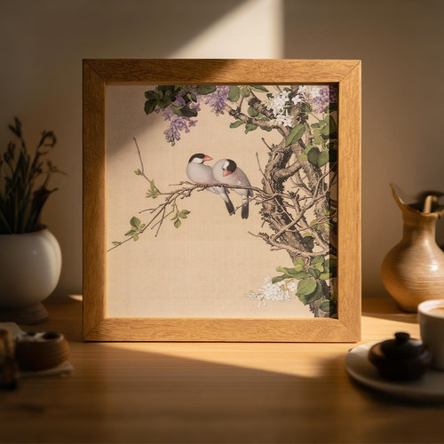 直播专属（仙萼长春图） 国风摆台现代餐厅挂画郎世宁国画 - 图2