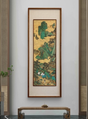 桃源仙境立体框新中式客厅装饰画宋代美学挂画走廊过道壁画竖版