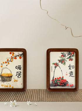 (如意暖居）7寸家居摆件榫卯实木框复刻装饰画