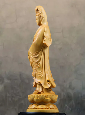 黄杨木雕观音菩萨30厘米佛像