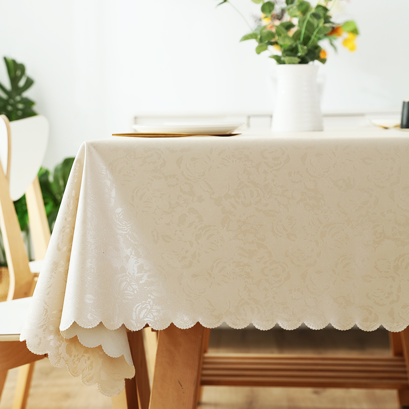 欧式防水防油防烫免洗长方形餐桌布 怡沁园桌布