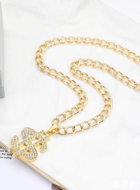 宠物猫咪大金链子狗狗项圈饰品法斗拍照金银色项链巴哥泰迪犬恶霸