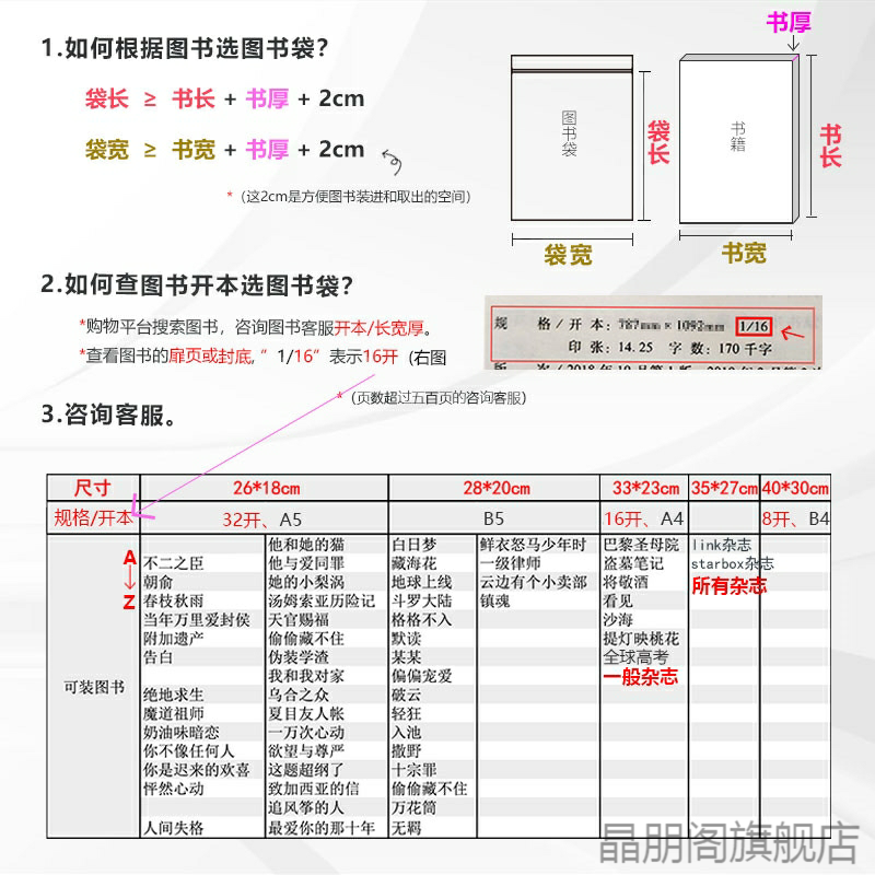 书本小说收纳袋图书保护袋袋子画册自封袋防潮学生保存防尘加厚-图2