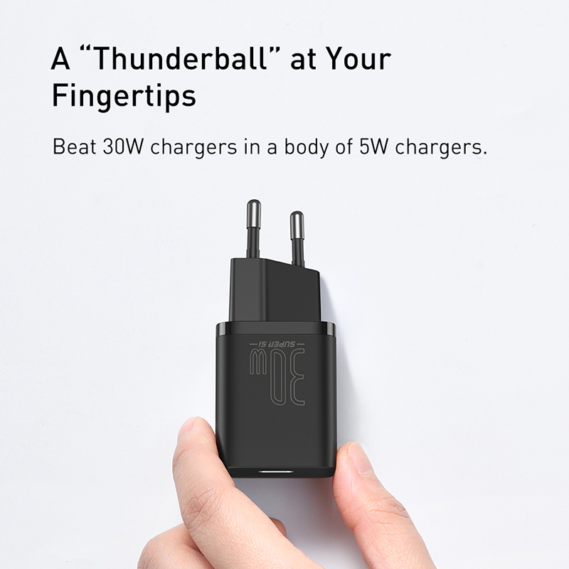 Baseus PD Fast Charger 30W USB Type C Charger QC3.0 USB C Quick Charge Super Si超级硅快充充电器 - 图3