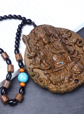 阿根廷绿檀普贤菩萨吊坠木质兔生肖守护神汽车挂件饰品男女情侣牌